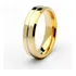 Aliança Tungstênio 6mm Banhada Ouro Com Friso Prateado