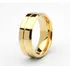 Aliança Tungstênio 8mm Friso Folheada Banhada Ouro