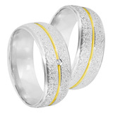 Aliancas Diamantada 9mm Prata