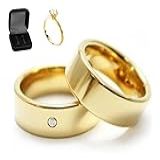 Alianças Par 6mm Italianas Anatomicas Com Pedra De Zirconia Banhadas A Ouro 24k Com Anel Solitario E Caixa De Veludo Premium Casamento Noivado Namoro