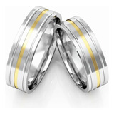 Aliancas Reta Frisos 6mm