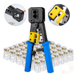 Alicate Crimpar Cabo Rede 100 Conectores Rj45 Vazado Cat6e