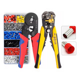 Alicate Crimpar Terminal Decapador Fios Kit Ilhós Tubular
