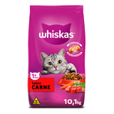 Alimento Whiskas 1 Whiskas Gatos S Para Gato Adulto Sabor Carne Em Sacola De 10kg