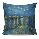 Almofada Van Gogh Noite Estrelada Sobre O Ródano 40x40 Cm