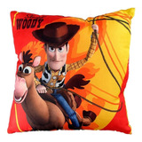 Almofada Woody Toy Story Enchimento Em Fibra Macia 40x40cm Cor Laranja Desenho Do Tecido Buzz E Woody