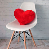 Almofadas Decorativas De Pelúcia Pelo Curto Luxo Coração Cor Vermelho