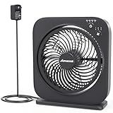 AMACOOL Ventilador De Mesa  Ventilador De Caixa De 30 5 Cm Com 3 Velocidades Ajustáveis E Temporizador De 8hrs  Circulador De Ar Silencioso Giratório De 60   Ventilador De Mesa Para Quarto  Banheiro 