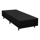 Amale Base Para Cama Box Suede Preto Para Colchão 188x88cm Solteiro Estrutura Reforçada