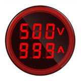 Amperimetro  voltimetro 22mm 50 500vca Verm 1 100a Kit 3 Pç