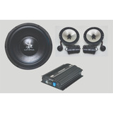 Amplificador 3 Canais +alto Falante 12´´ 200w +kit 2 Vias 