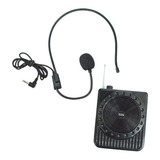 Amplificador De Voz Microfone Digital Portátil Recarregável Cor Preto