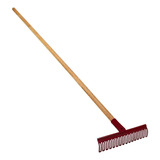 Ancinho Rastelo Aço 16 Dentes Com Cabo 150cm Minasul Cor Vermelho