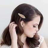 Andelaisi Grampo De Cabelo Vintage De Folha De Cristal Francês Com Strass Presilha De Cabelo Dourado Cz Cristal Presilhas De Cabeça Brilhantes Cz Folha Grampo De Cabelo Decorativo Acessórios De Cabeça