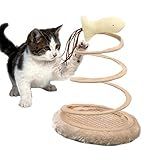 Andiker Brinquedo Interativo Para Gatos  Brinquedo De Pelúcia Para Gatos Com Placa De Mola Em Espiral E Bola Ou Mouse Divertido Interativo De Aço Inoxidável Com Mola Giratória  Brinquedo Criativo Para Matar O Tempo E Manter Em Forma  Peixe 