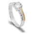 Anéis Femininos Solitário Charme Prata 925 E Ouro 14k 