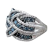 Anéis Para Mulheres, Galvanizado 925 Prata Azul Safira Anel Feminino Noivado Joias Nupciais