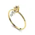 Anel 18k Brilhante Menina Pedras Safira Diamante - Cor Ouro