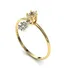 Anel 18k Brilhante Trevo Pedras Safira Diamantes - Cor Ouro