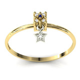 Anel 18k Pingente Estrela