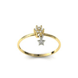 Anel 18k Redondo Pingente