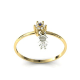 Anel 18k Redondo Pingente