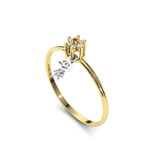 Anel 18k Redondo Pingente