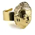 Anel Ajustável Buda Rosto 2,3 Cm Dourado Em Metal