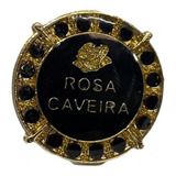 Anel Ajustável Rosa Caveira 2,50 Cm Dourado Em Metal