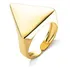 Anel Ajustável Triangulo Banhado A Ouro 18k