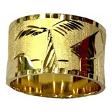 Anel Aliança Escrava Egípcio 12mm Ouro 18k 750