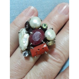 Anel Antigo Rubi Coral