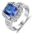 Anel Banhado Ouro Branco 925 Pedra Zirconia Azul Lilás Lindo