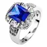 Anel Banhado Ouro Branco 925 Pedra Zirconia Lilas Azul Lindo