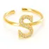 Anel Bijuteria Festa Luxo Letra S Manguito Strass 23s47