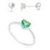 Anel + Brinco Céu Verde Claro Kit Ouro18k Prata925 Garantia