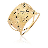 Anel Chapa Estrelas Ouro