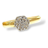Anel Chuveiro Pave Ouro
