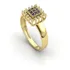 Anel Chuveiro Quadrado Lindo Em Ouro 18k - Cor Dourado