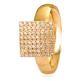 Anel Chuveiro Quadrado Ouro