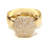 Anel Chuveiro Sextavado Ouro
