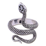 Anel Cobra Prateado Gotico