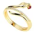 Anel Cobra Serpente 19 Diamantes 1 Pedra  Natural Ouro 18k
