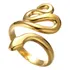 Anel Cobra Serpente Ajustável Tungstênio Folheado A Ouro 18k