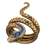 Anel Cobra Serpente Dourado