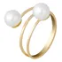 Anel Com Pérola Natural Cor Champanhe Ouro Legitimo 18k 750