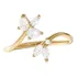 Anel Compromisso Ouro Diamante Flor Com Punho Luxo