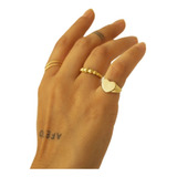 Anel Coracao Chapa Dourado