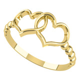 Anel Coracao Ouro 18k