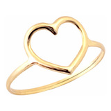 Anel Coracao Ouro 18k